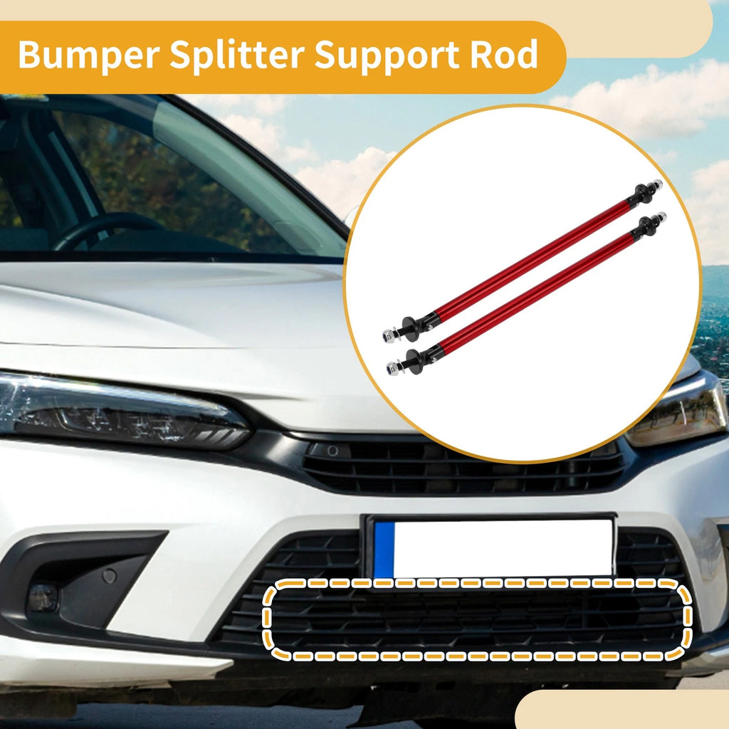 2X Adjustable Front Bumper Lip Splitter Strut Support Bars for Universal (2000–2023)
