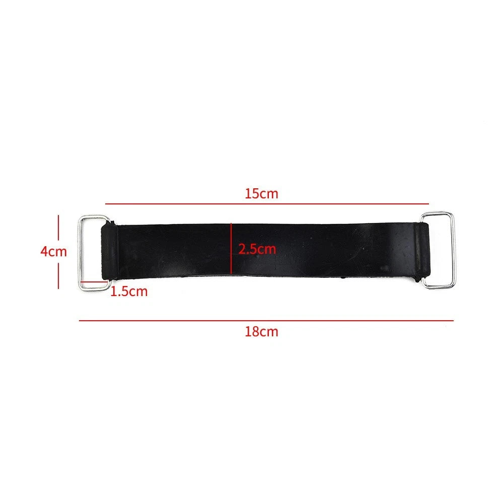 Black Rubber Strap for Motorcycle Battery Holder (18-23cm) 1pc