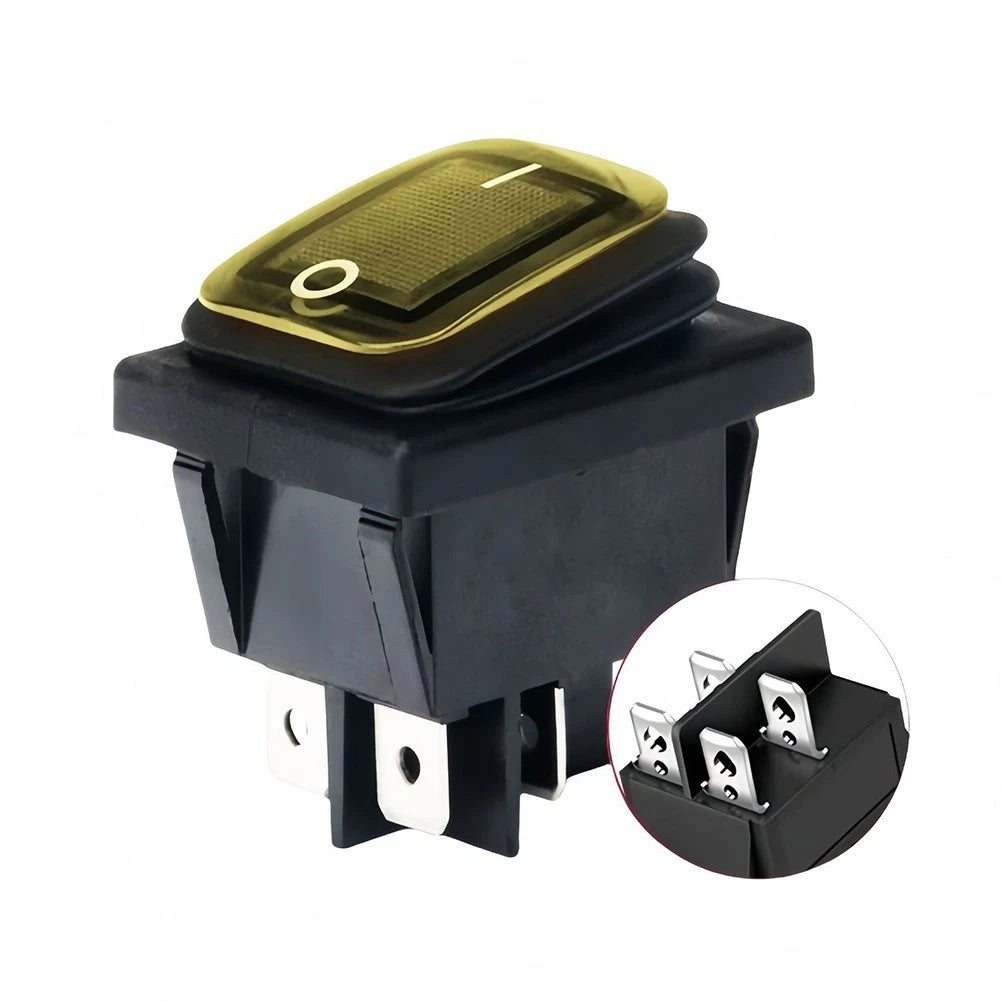 20A DPST Waterproof Rocker Switch IP67 for Various Uses