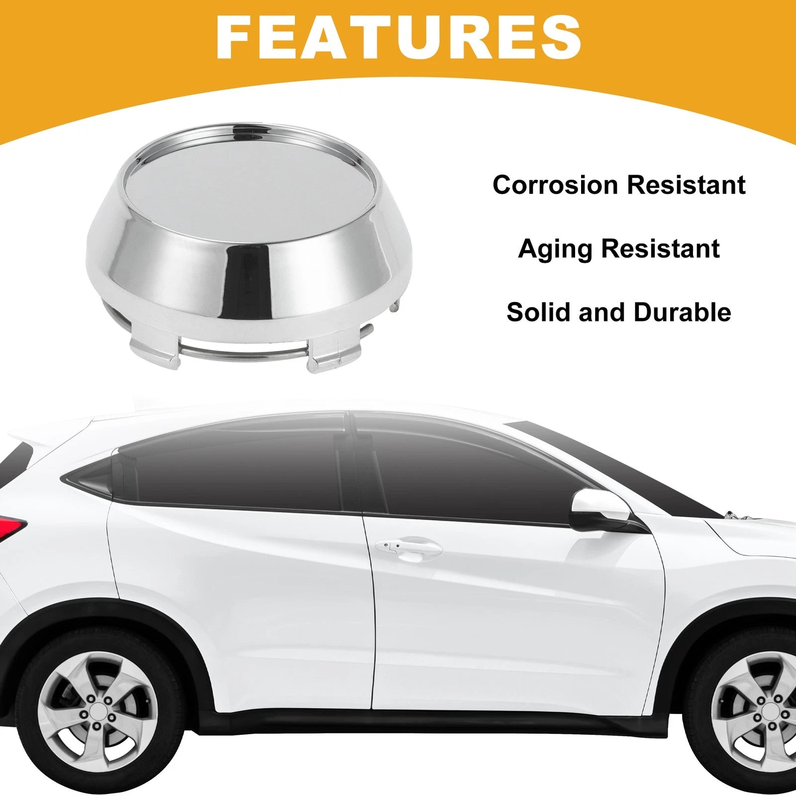 Universal Wheel Hub Center Caps for (60 mm, Chrome)