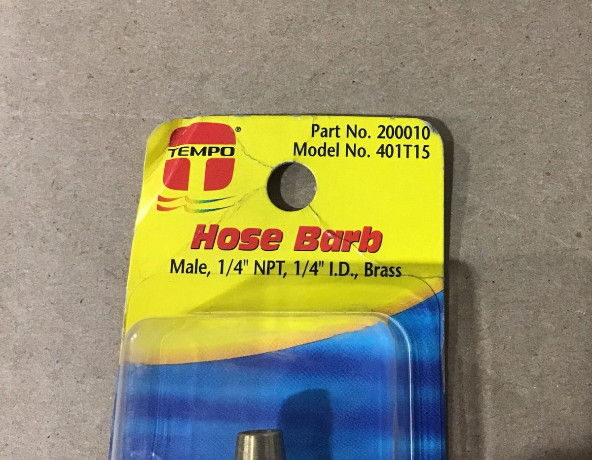 Brass Hose Barb 1/4" NTP for Tempo (401T15, 200010)