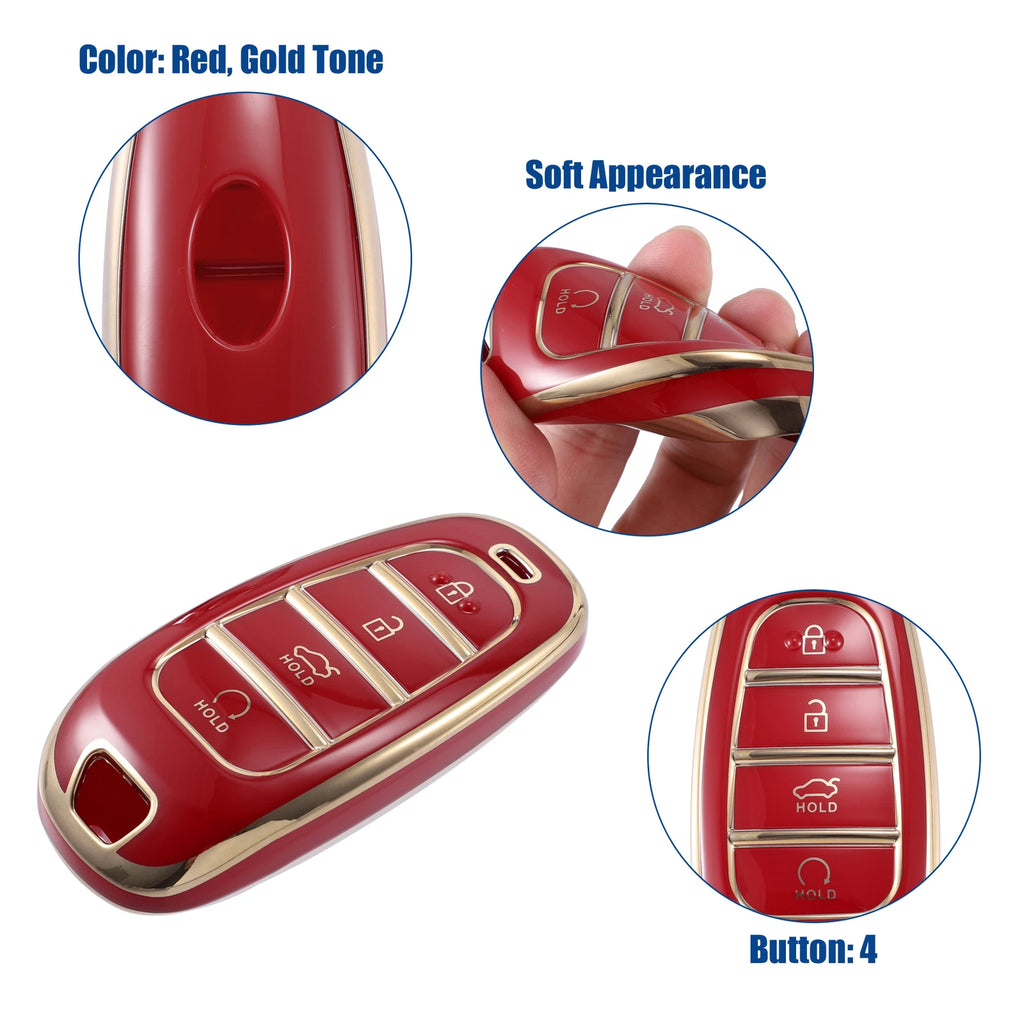 Keyless Entry Remote Cover TPU 4-Button for Hyundai Tucson (2016–2023)