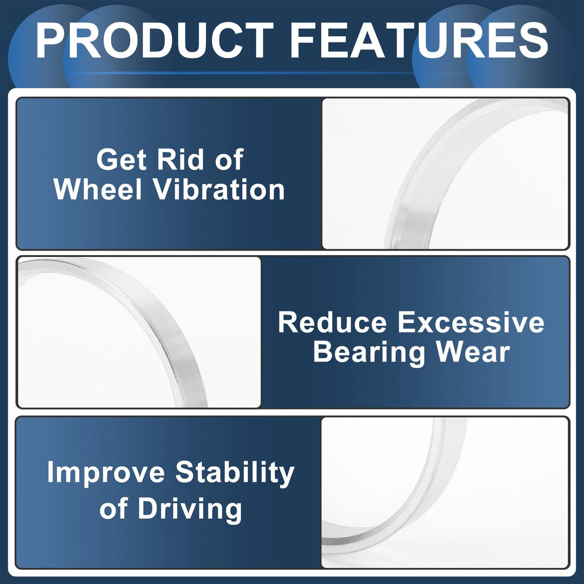 Set of 4 Wheel Hub Centric Rings for OD 69.6mm ID 65.1mm