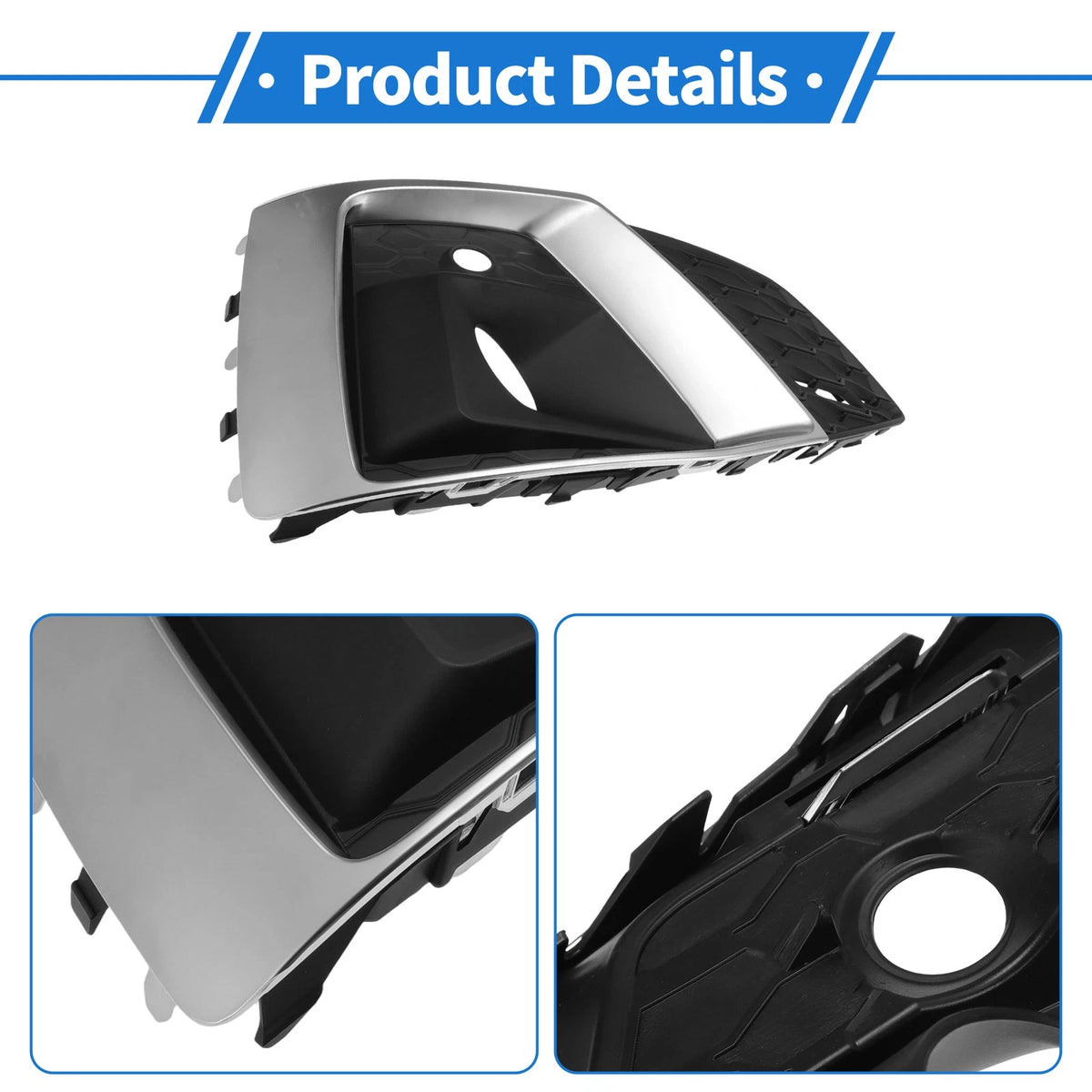 Front Right Fog Light Grill for Audi A5 (2021–2023) No. 8W6807682T3, ABS