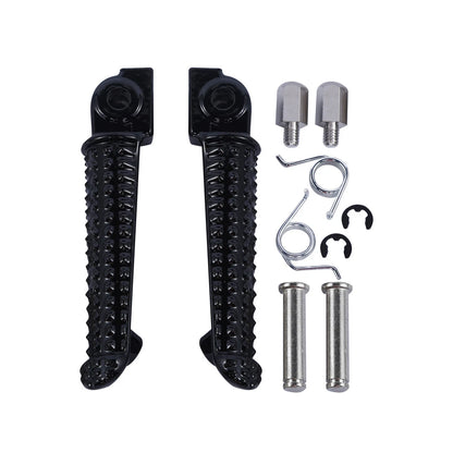 Black Front Footrests Footpeg Pegs for Yamaha YZF R6 R6S (1999–2020)