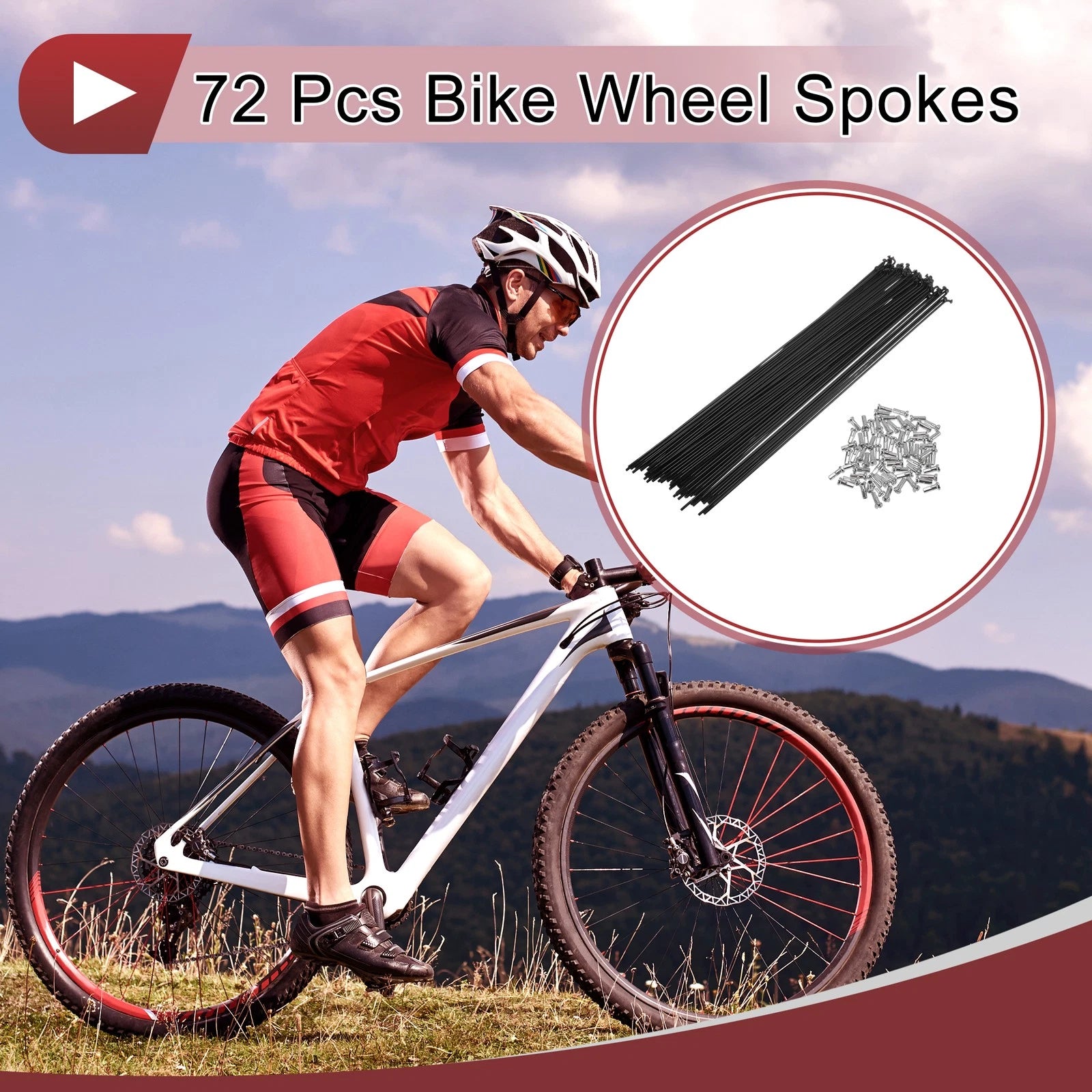 Bicycle Wheel Spokes Set 268mm Carbon Steel for 14G (All Makes Models)