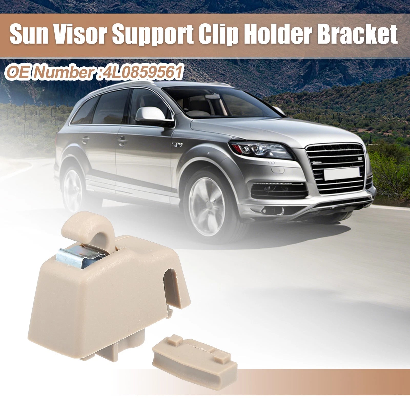 Sun Visor Support Clip Retainer Beige for Volkswagen Touareg (2011–2018)