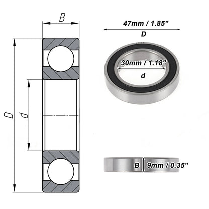 6906DDU Deep Groove Ball Bearing for Scooter Skateboard (30x47x9mm)