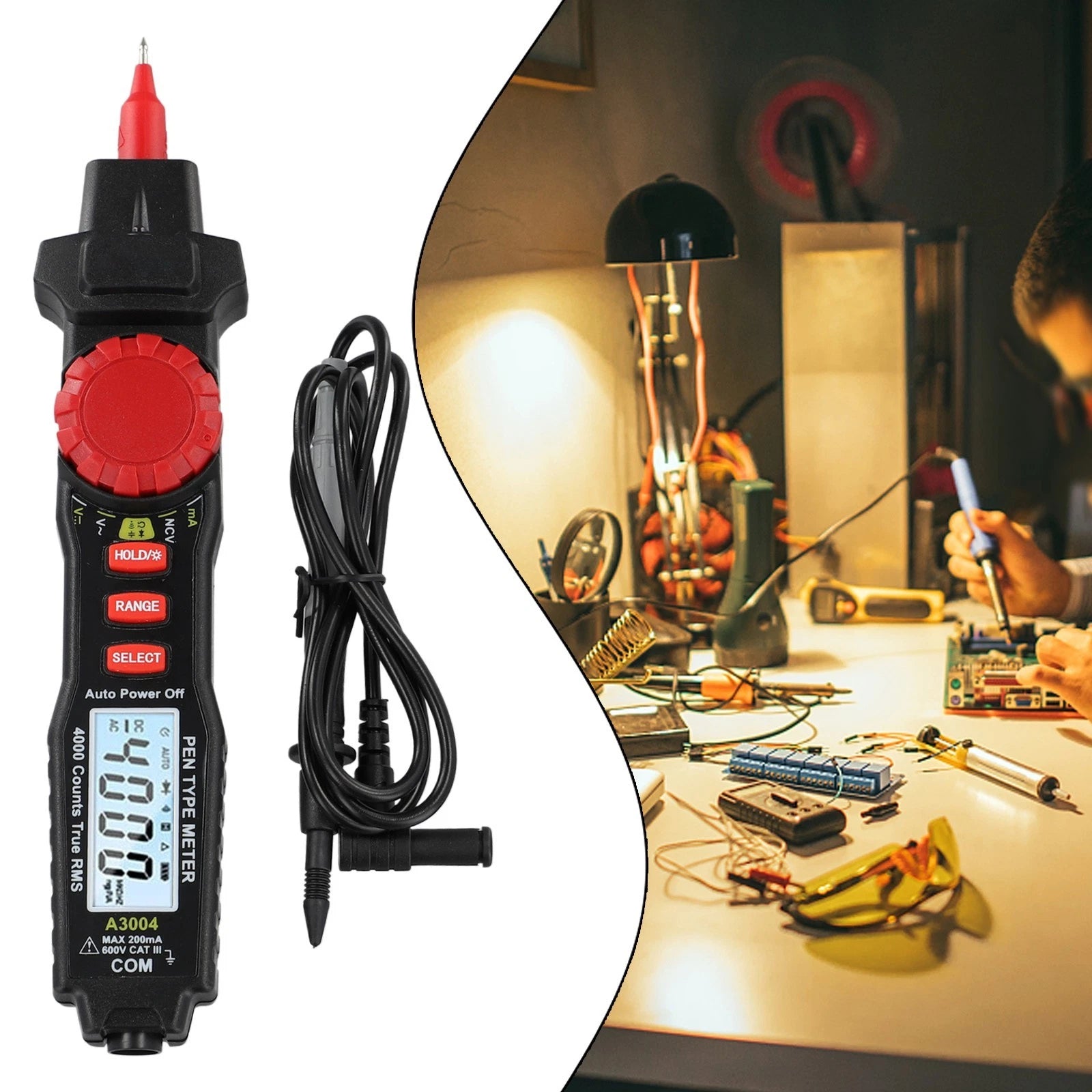 Multimeter Pen with HD Display for Dark Environments