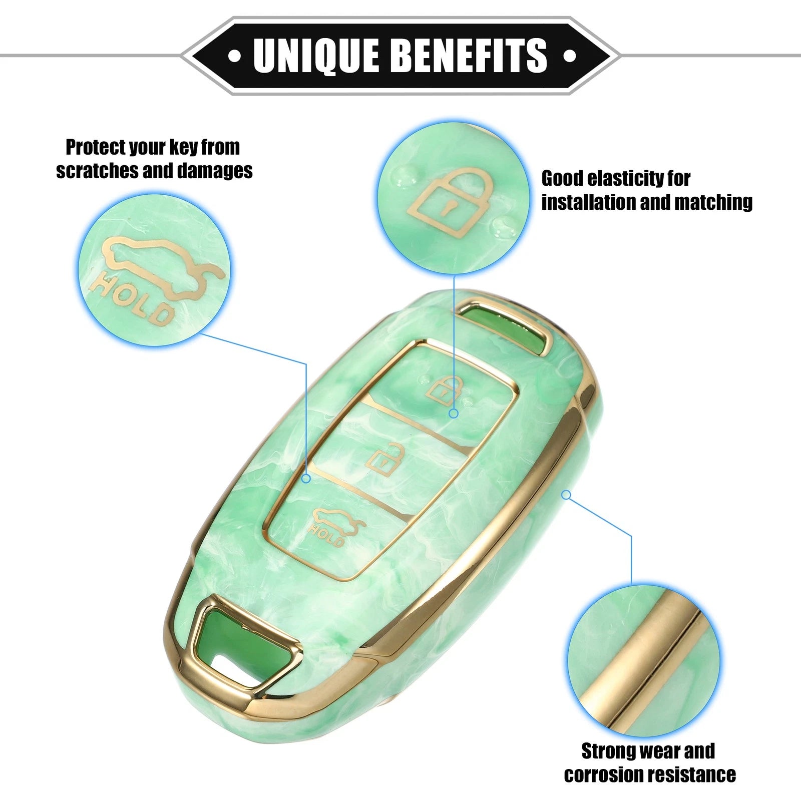 Key Fob Cover Replacement for Hyundai Accent Tucson 3 Button (2005–2015)