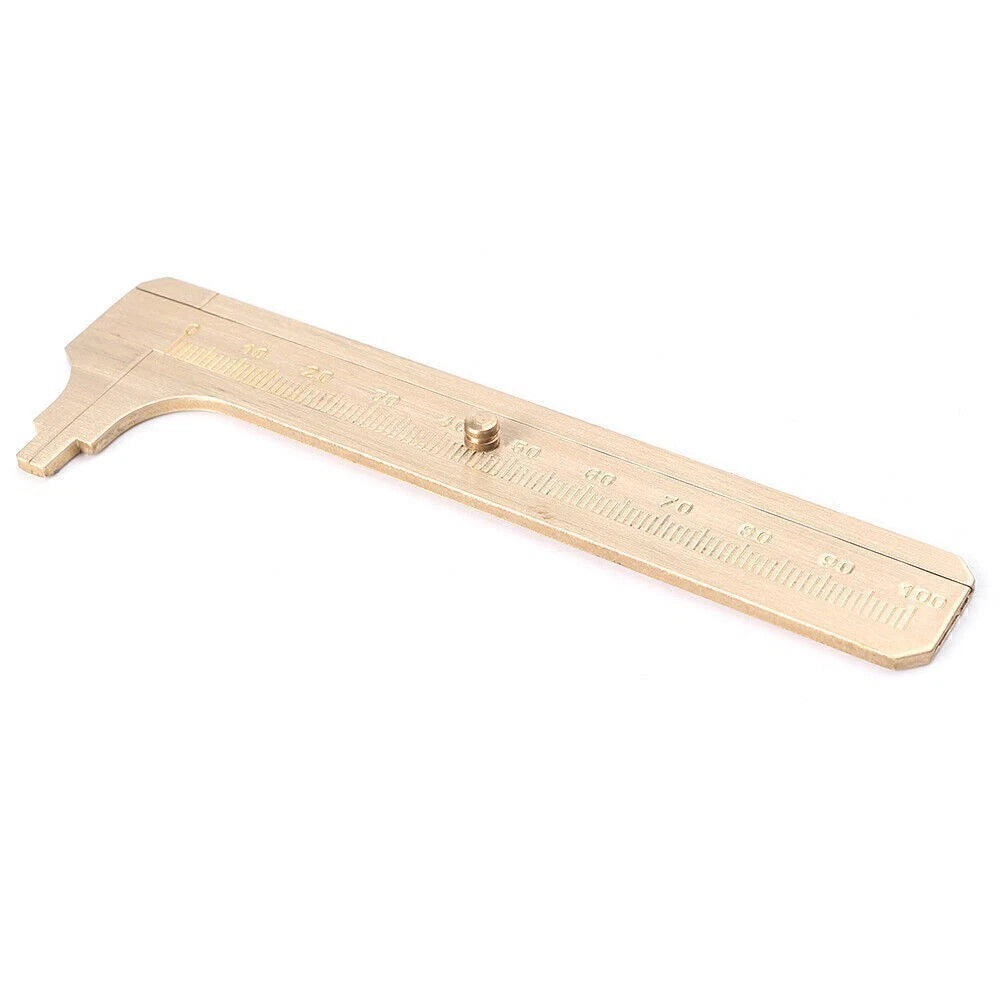 100mm Brass Caliper Sliding Vernier Ruler Gauge Tool for Bead Measuring