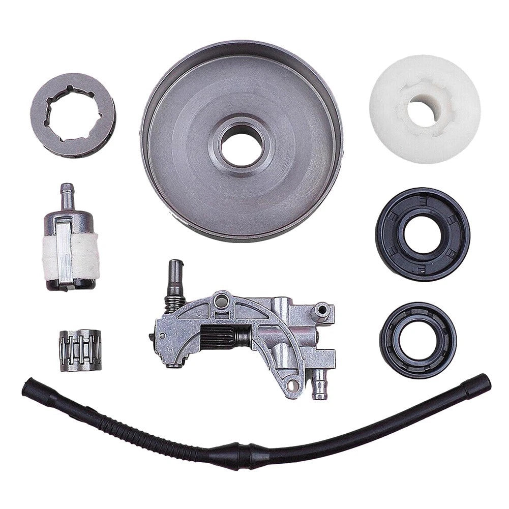 Complete Oiling Set for Chainsaws (Clutch Drum, Sprocket, Rim, Fuel Filter)