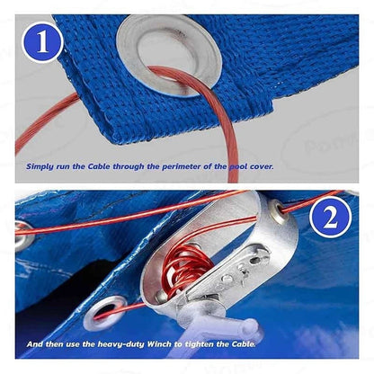 Pool Cover for Above Ground Winch - Rust Resistant Metal, Ergonomic Hand