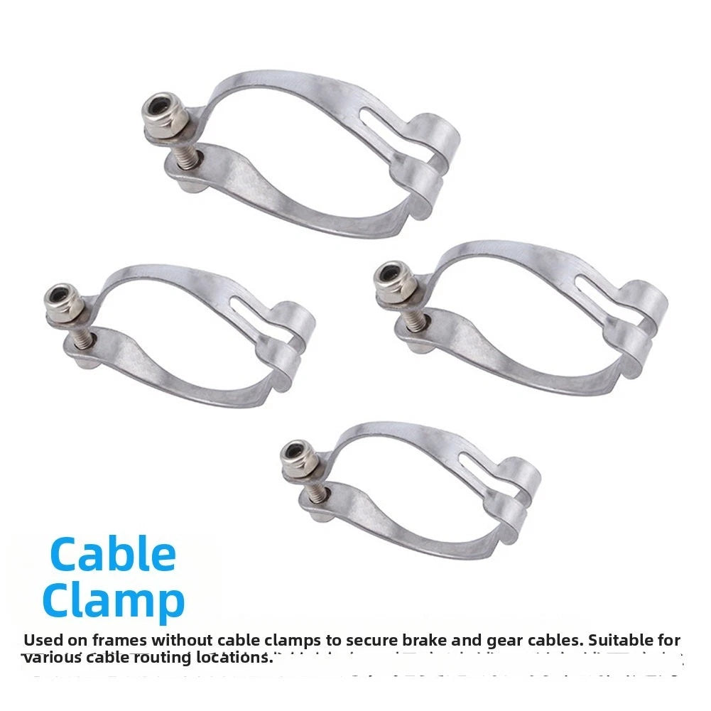 Brake Cable Clamp for Road Mountain Bikes (25.4-34.9mm, Alloy 6061, Silver)
