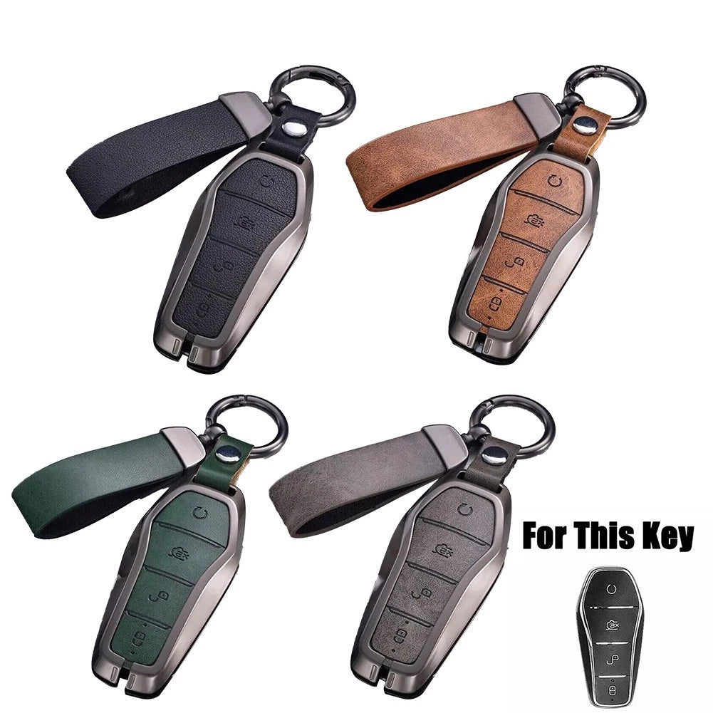 Zinc Alloy Leather Car Key Cover for BYD Tang (2018–2023)