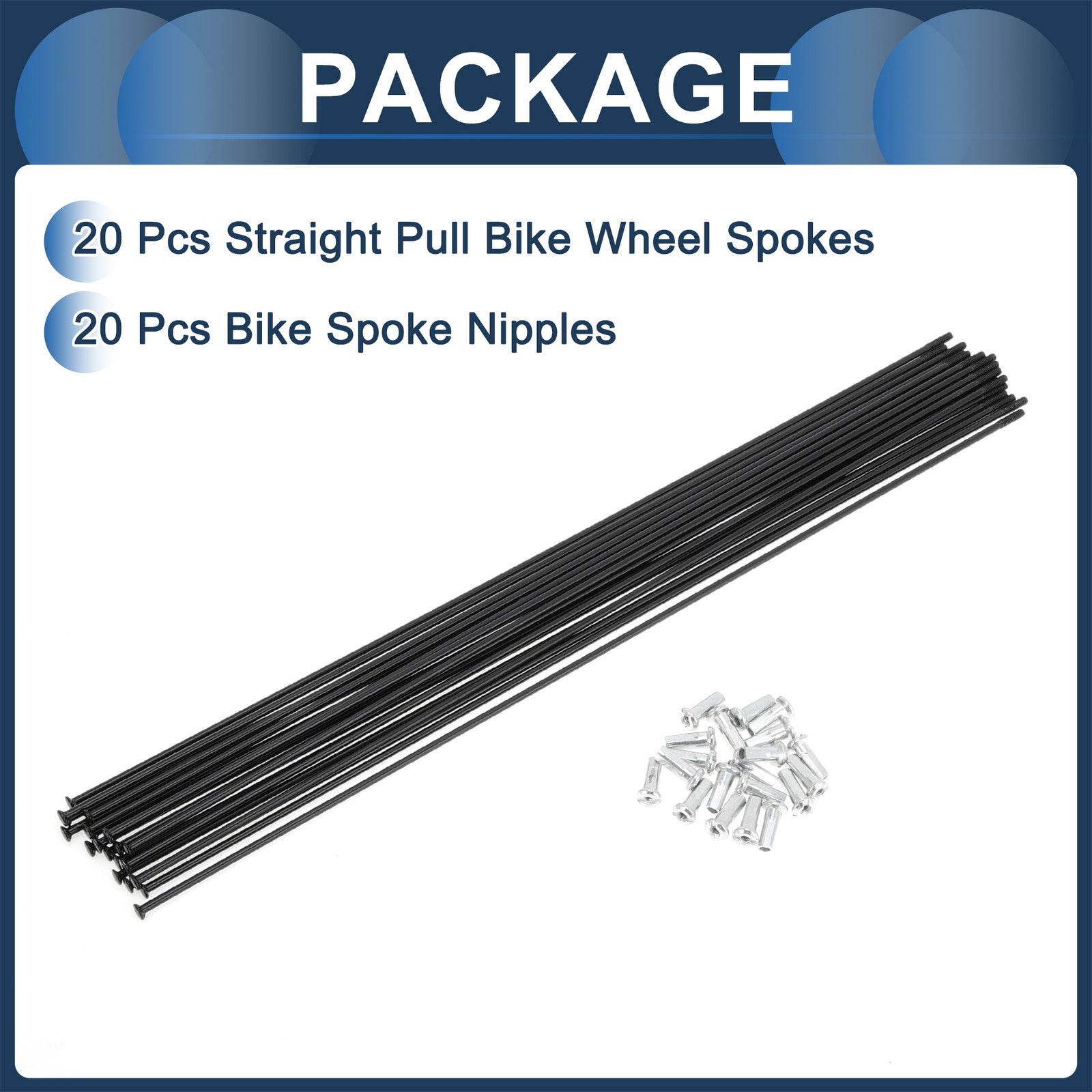 Straight Pull Spokes 257mm Replacement Set for 14G Bicycle Wheel (2000–2000)