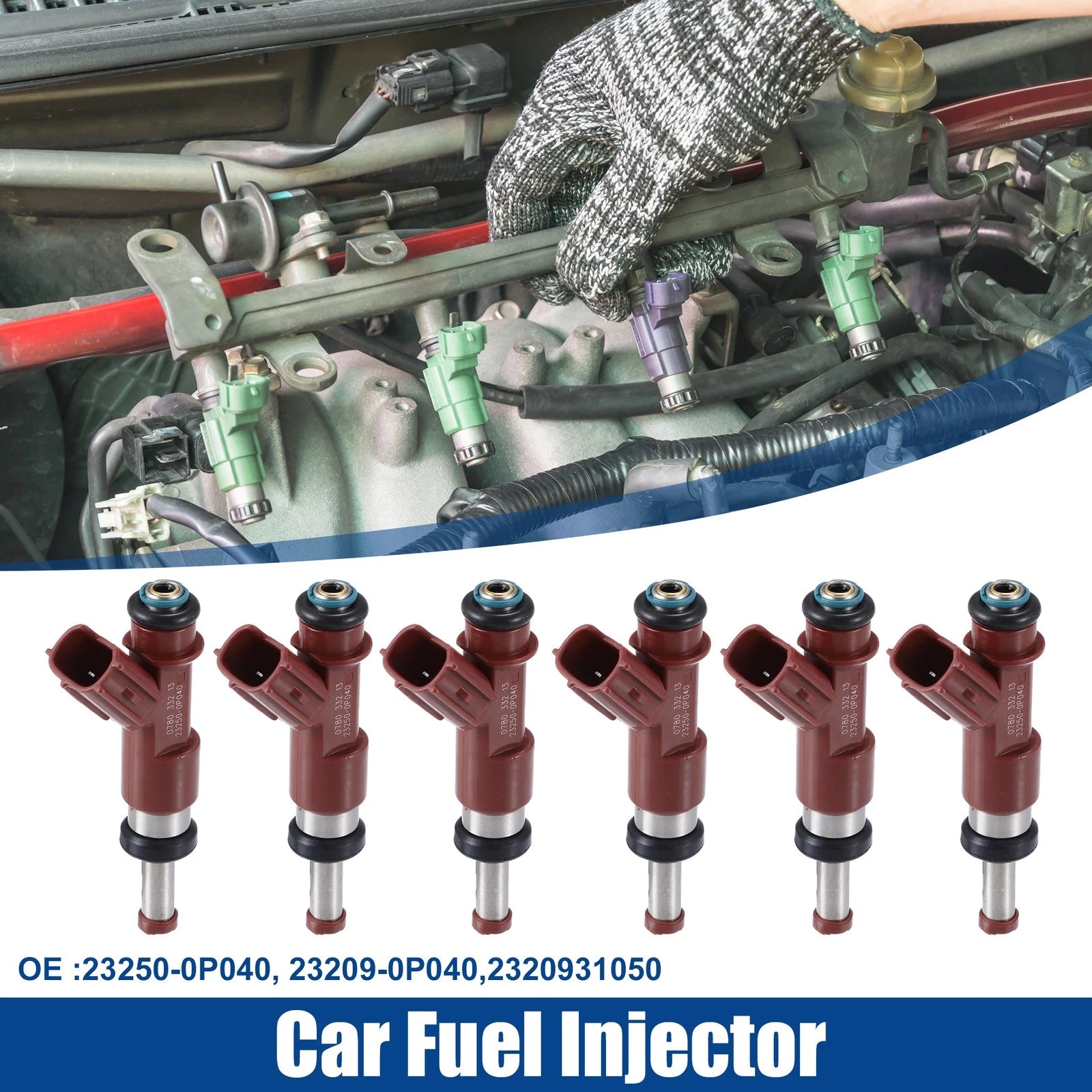 6pcs Fuel Injector Nozzle Replacement for Toyota Avalon 3.5L (2005–2012)
