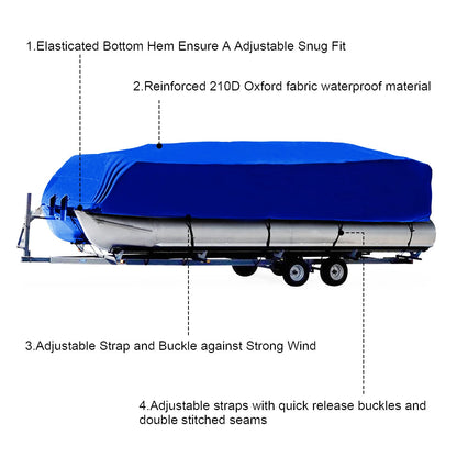 Pontoon Boat Cover for Neverland Runabout (21-24ft) Waterproof UV 210D