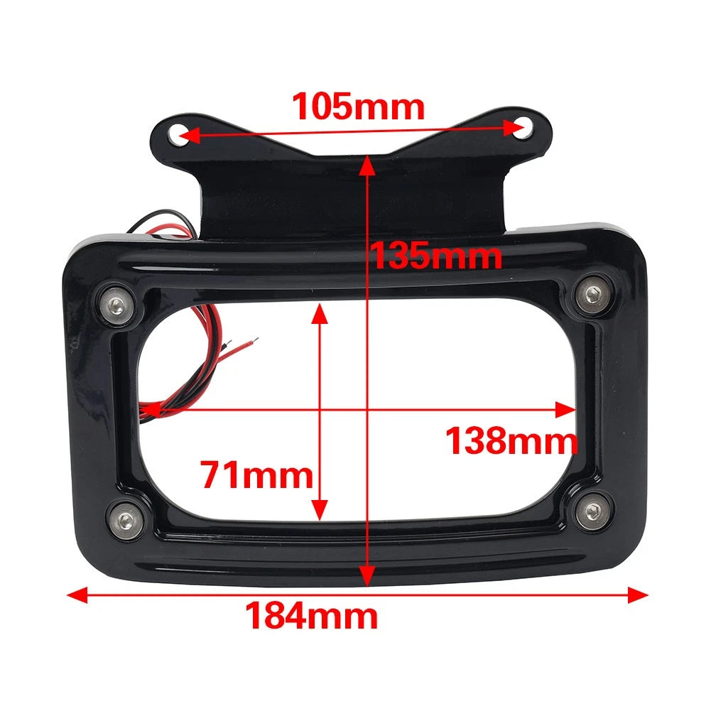 Rear Curved License Plate Frame Light for Harley Touring Road Glide (2010–2023)