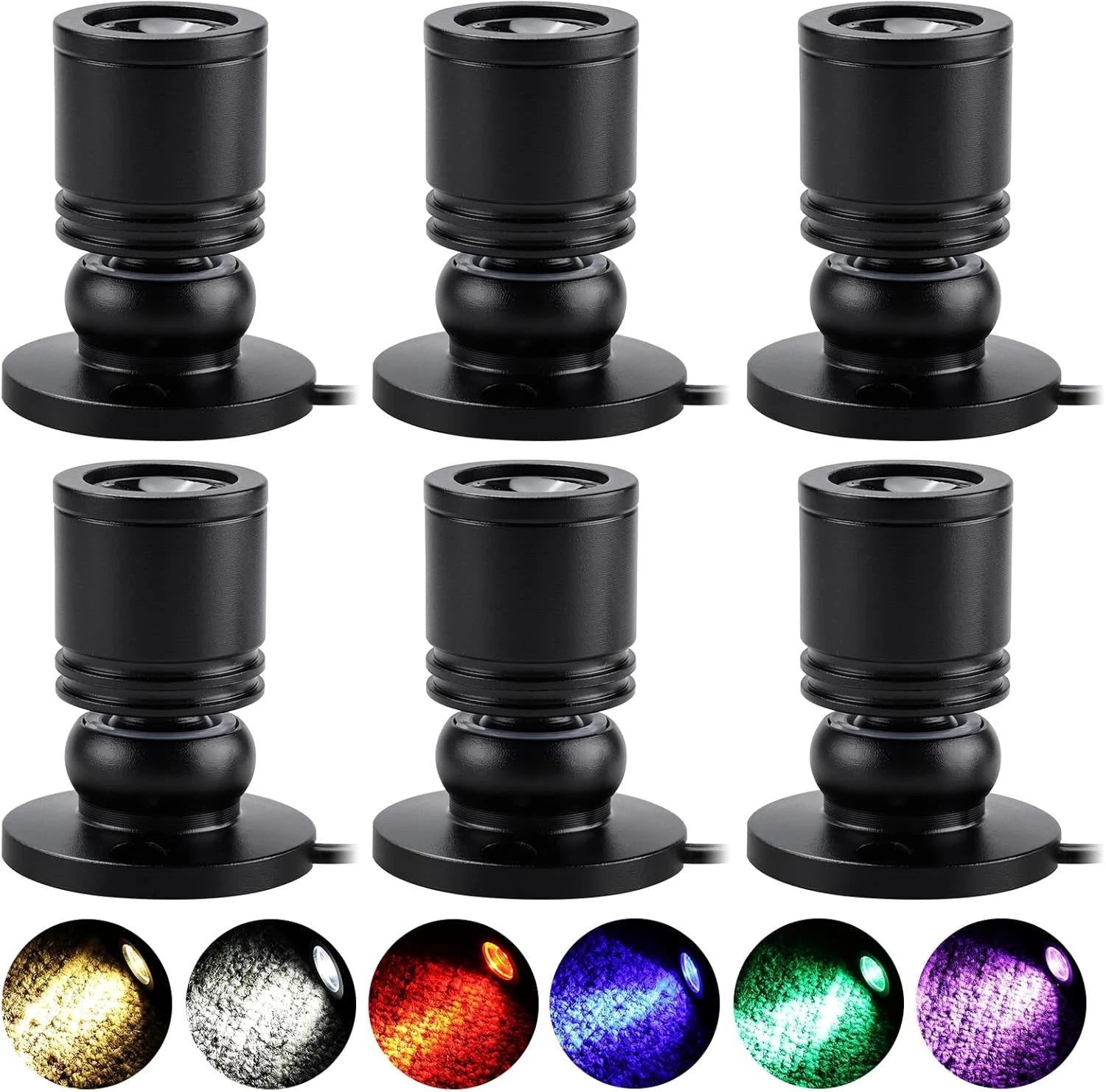 6 Pack Mini LED Spotlight for Display Cabinet (Warm White/Cool White/Multicolor)