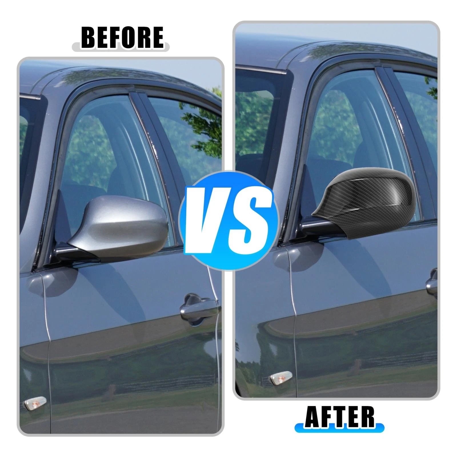 Rear View Mirror Cover Pair Replacement for BMW 323i 328i 335d (2000–2013)
