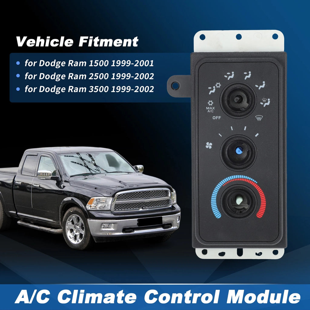 A/C Heater Climate Control Module Panel for Dodge Ram 2500 3500 (1999–2002)