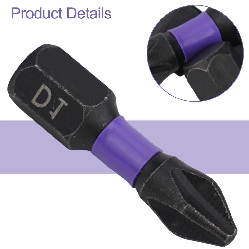 Set of 5 PH2 Magnetic Screwdriver Bits for Industrial Use