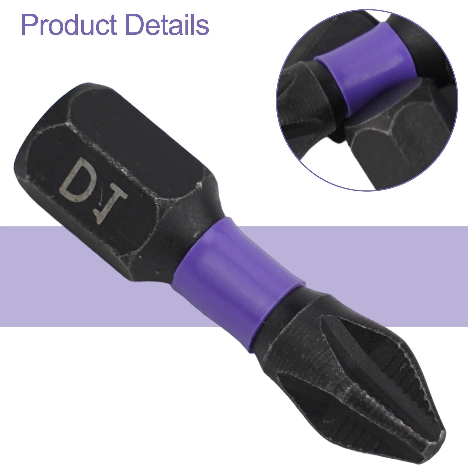 Set of 5 PH2 Magnetic Screwdriver Bits for Industrial Use