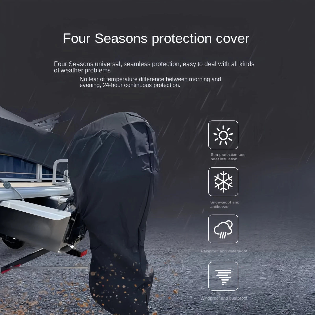 Boat Cover for Honda 20-30 HP Outboard Motor (Waterproof)