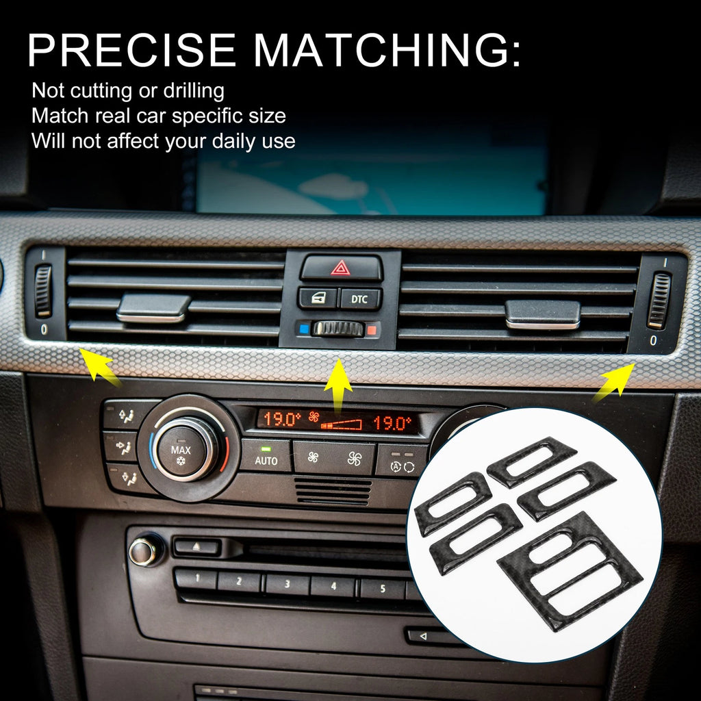 5pcs AC Vent Air Conditioner Sticker for BMW 3 Series E90 E92 E93 (2005–2012)