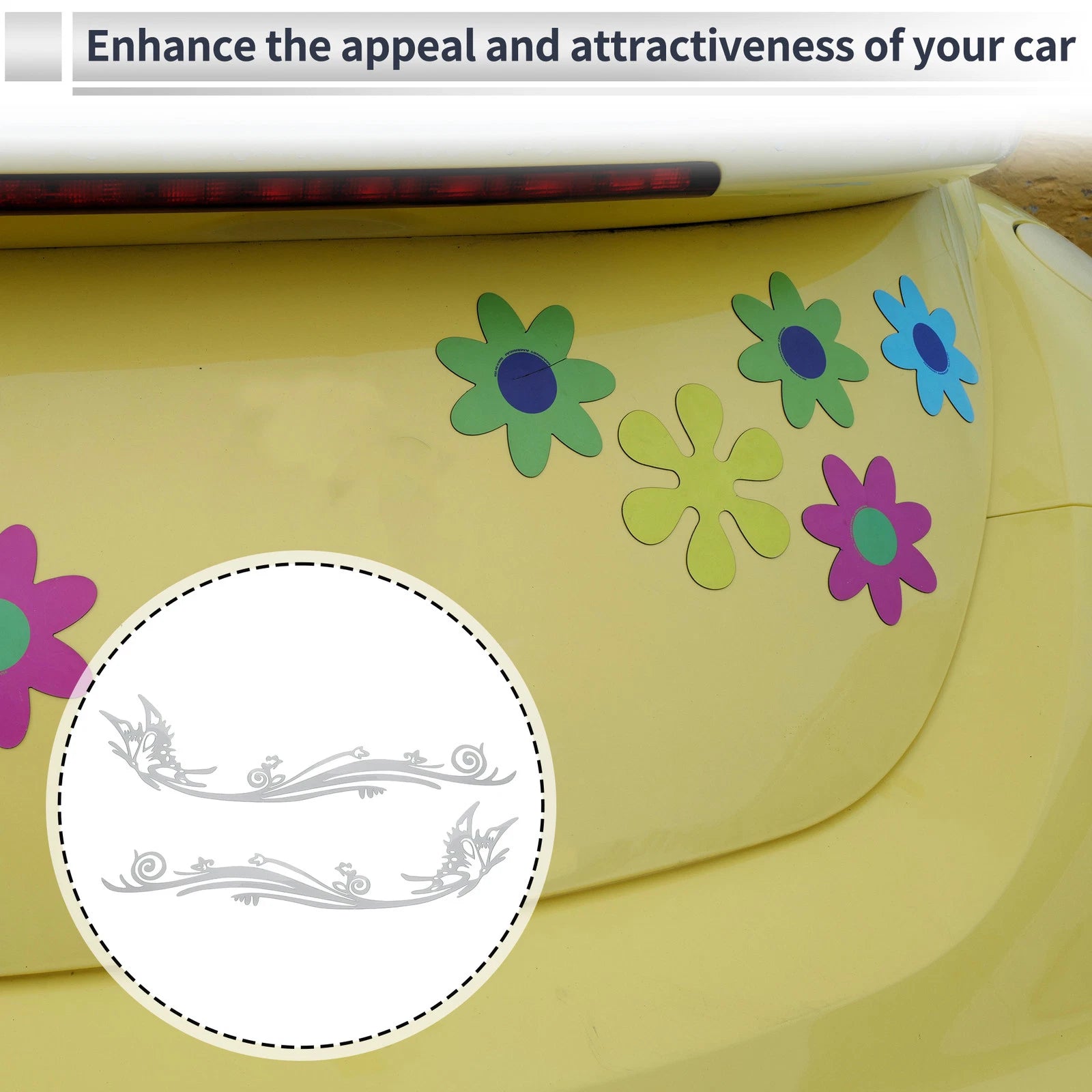 Reflective Bumper Decal for - Silver Butterfly Pattern