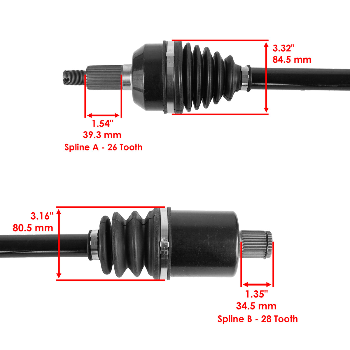 CV Axle Rear Left Right Replacement for Polaris General 1000 EPS (2016–2020)