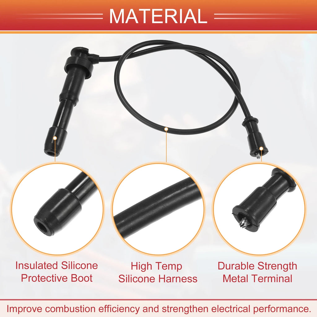 3PCS Ignition Coil Cable Spark Plug Wire Replacement for Hyundai Santa Fe (2010–2018)