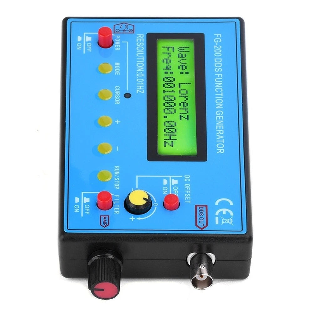 FG 200 Signal Generator Blue Metal Unit with 15 Waveform Output BNC Cable
