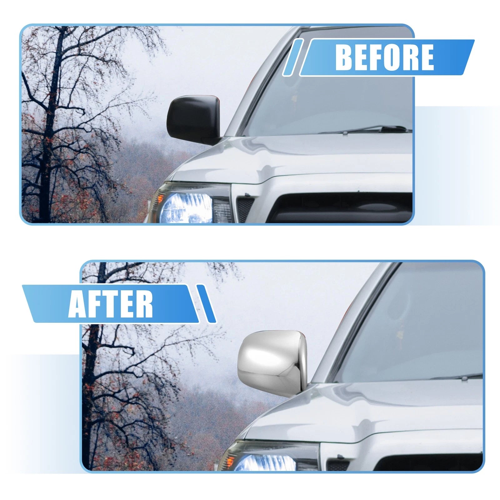 Mirror Cover Door Handle Covers Chrome Plated Set for Toyota (2005–2015)