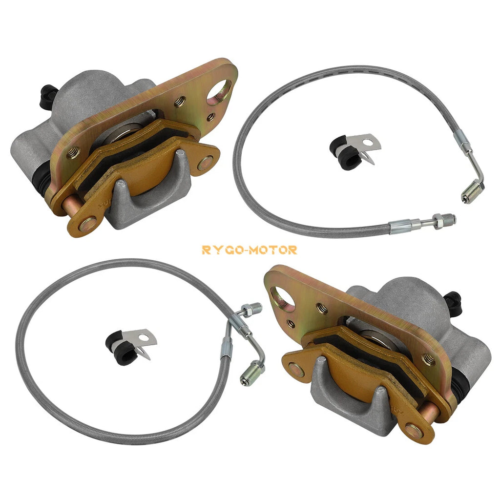 Front Brake Calipers with Hose Lines for Polaris Scrambler 400 500 Magnum 325 330 (1995–2005)