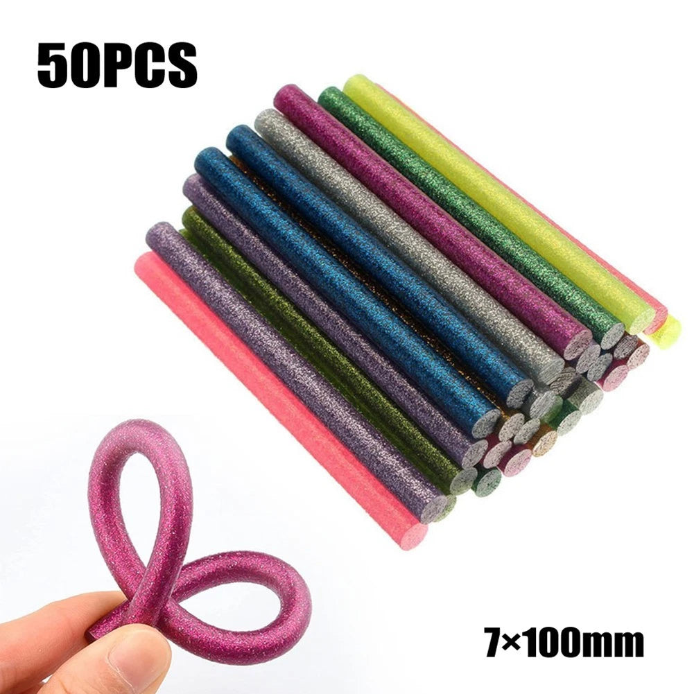 Multi Use Glittered Hot Melting Glues Pack of 50