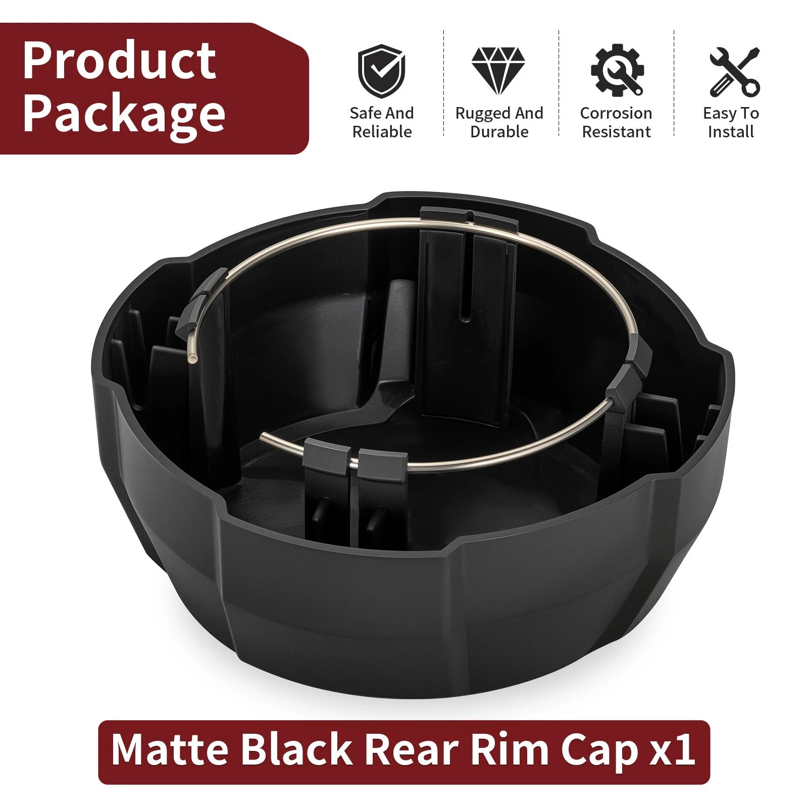 Rear Matte Black Rim Cap for Polaris Ranger SP 570 (2022–2025) 1524066-458