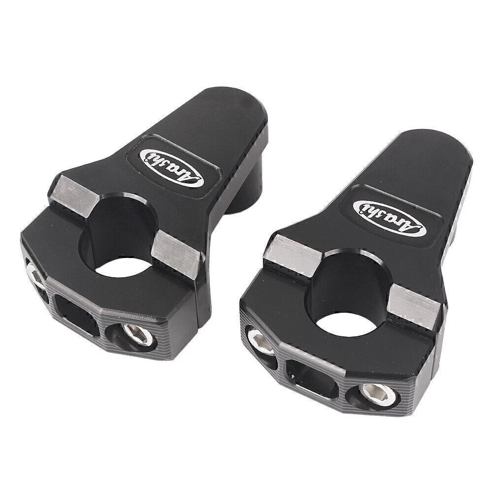 Pair 7/8" 22mm Motorcycle HandleBar Handle Fat Bar Mount Clamp Riser Black