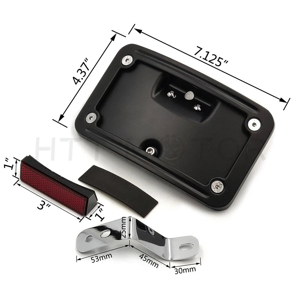 Laydown Curved License Plate Bracket for Harley Softail FLSTSC/FLSTN (2000–2017)