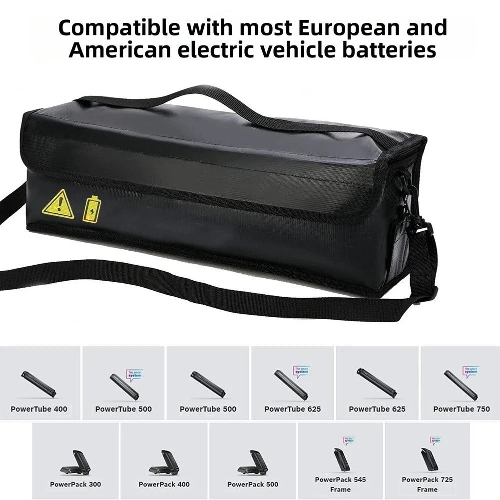 Explosion Proof Battery Storage Bag for Electric Bike (Portable, Strap)