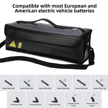 Explosion Proof Battery Storage Bag for Electric Bike (Portable, Strap)