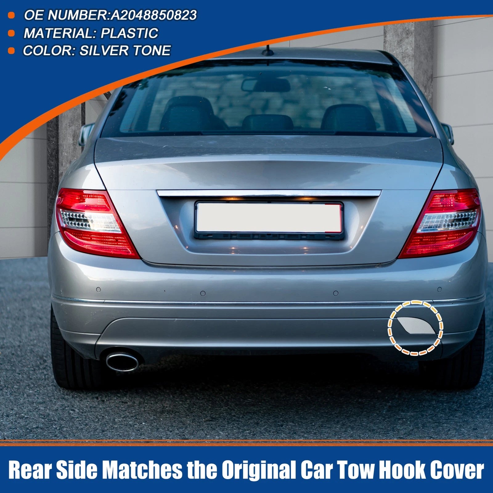 Rear Tow Hook Cover Replacement for Mercedes-Benz A-Class W204 (2012–2015)