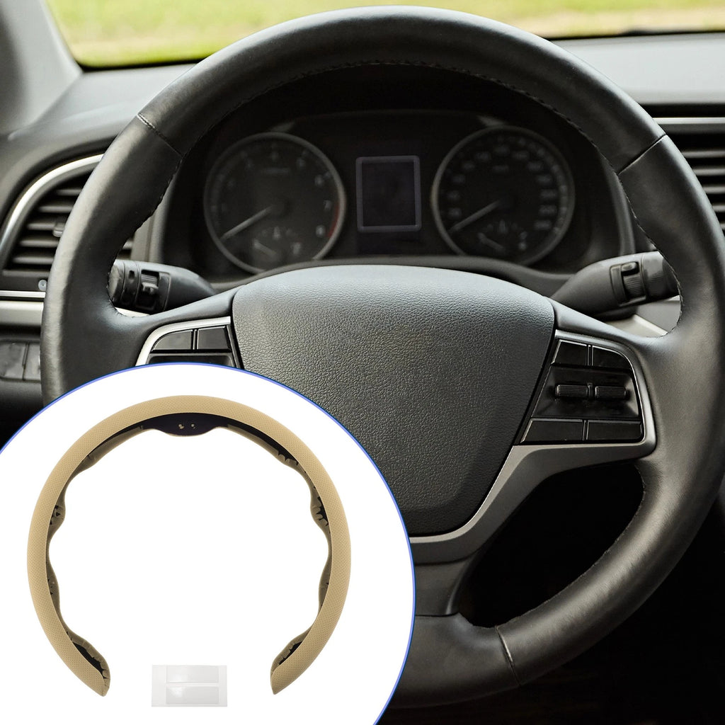 PU Artificial Leather Steering Wheel Cover for Universal Vehicles (14.96")