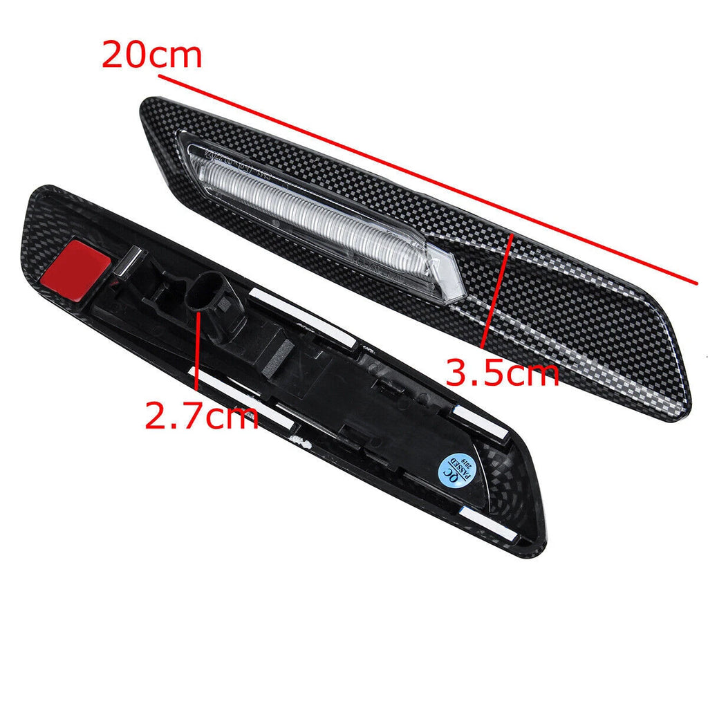 Carbon Look Side Marker Turn Signal Lights for BMW E82 E87 E88 E90 E91 E92 E60
