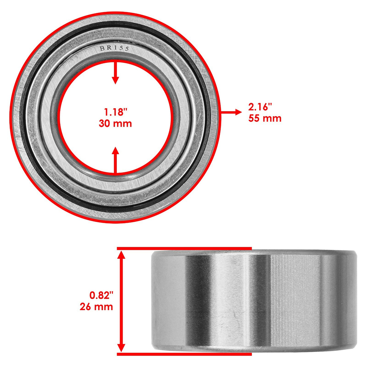 Front Wheel Ball Bearings and Seals Kit for Kawasaki KLF300 Bayou 4X4 (1989–2005)