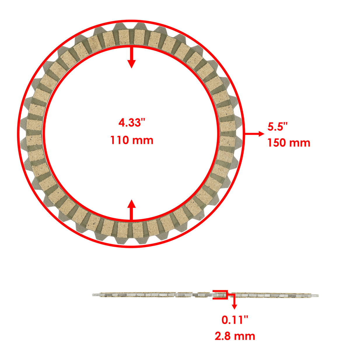 Clutch Friction Drive Plates Replacement for Suzuki GSX1100FP (1988–1993)