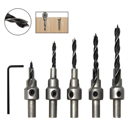 5-Piece Counterbore Drill Bits Set 36mm for Wood Screws