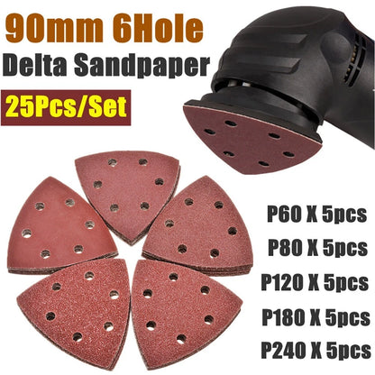 25pcs Mixed Grits Sanding Sheets for Oscillating Tools (60-240)