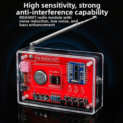 FM Radio DIY Kit for Universal Use (USB/Battery Power)